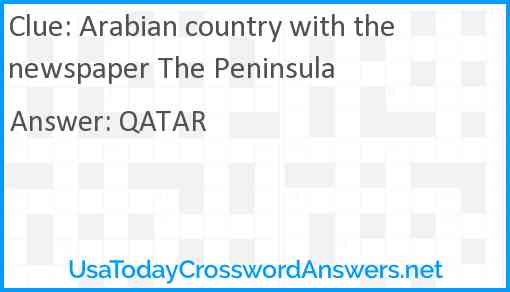 Arabian country with the newspaper The Peninsula Answer