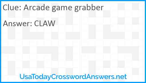 Arcade game grabber Answer