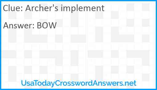 Archer's implement Answer