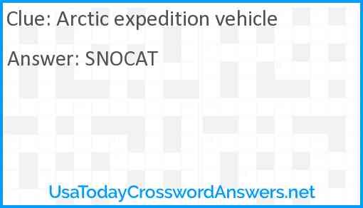 Arctic expedition vehicle Answer