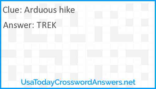 Arduous hike Answer