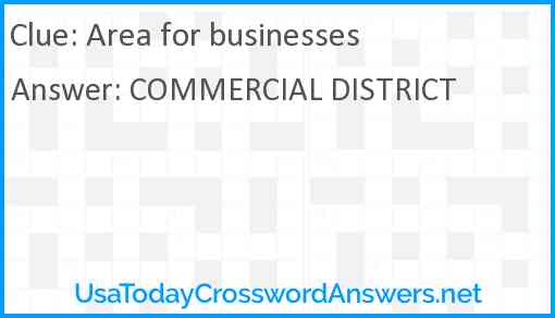 Area for businesses Answer
