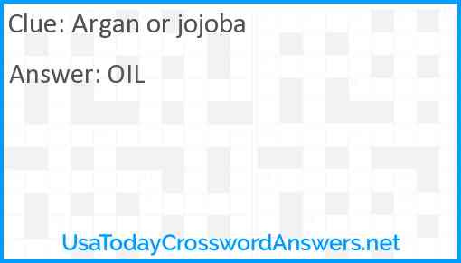 Argan or jojoba Answer