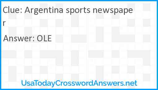 Argentina sports newspaper Answer