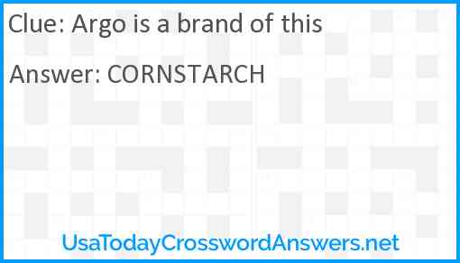 Argo is a brand of this Answer