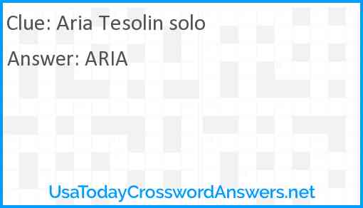 Aria Tesolin solo Answer