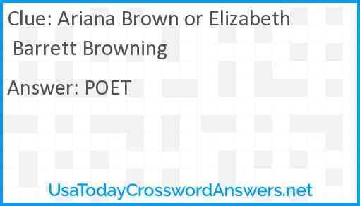 Ariana Brown or Elizabeth Barrett Browning Answer
