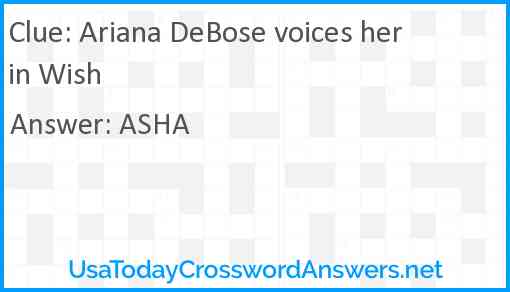 Ariana DeBose voices her in Wish Answer