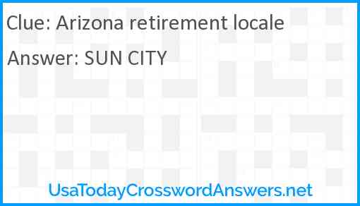 Arizona retirement locale Answer