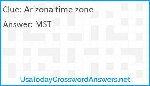 Arizona time zone Answer