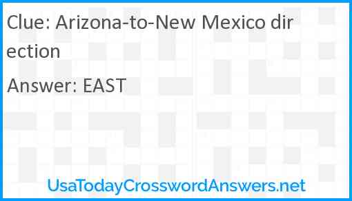 Arizona-to-New Mexico direction Answer