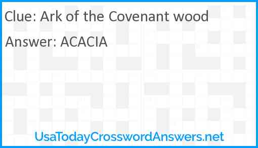 Ark of the Covenant wood Answer