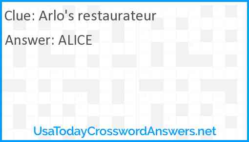Arlo's restaurateur Answer