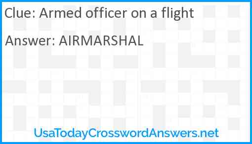 Armed officer on a flight Answer