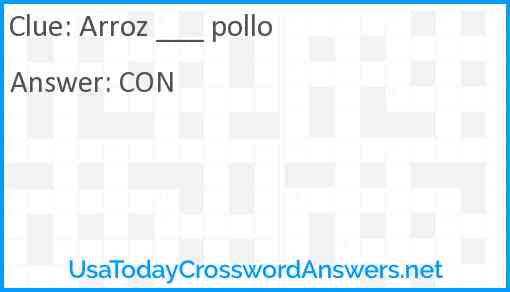 Arroz ___ pollo Answer