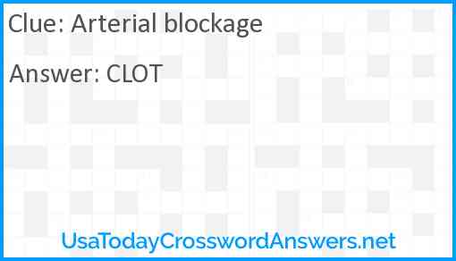 Arterial blockage Answer