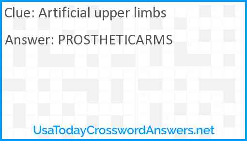 Artificial upper limbs Answer