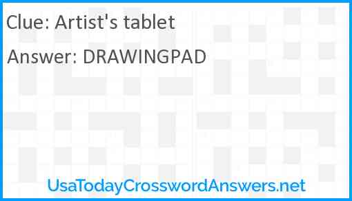 Artist's tablet Answer