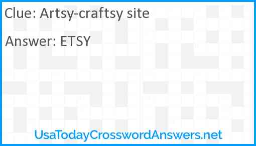 Artsy-craftsy site Answer