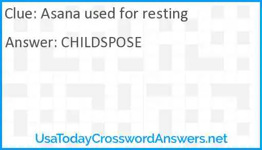 Asana used for resting Answer