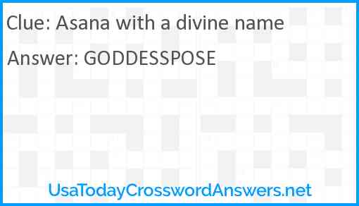 Asana with a divine name Answer