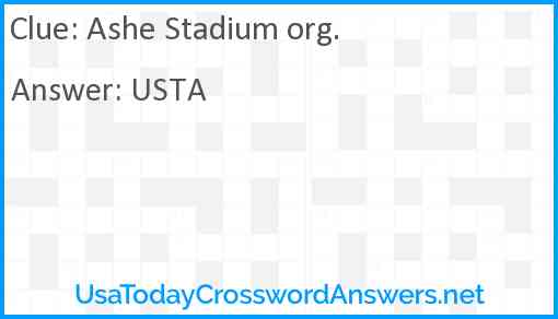 Ashe Stadium org. Answer