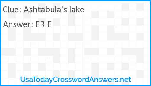 Ashtabula's lake Answer