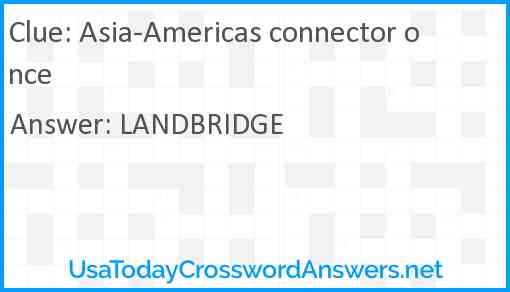 Asia-Americas connector once Answer