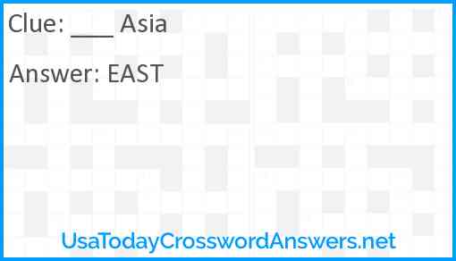 ___ Asia Answer