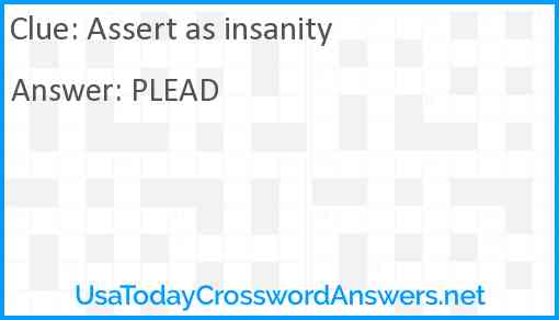 Assert as insanity Answer