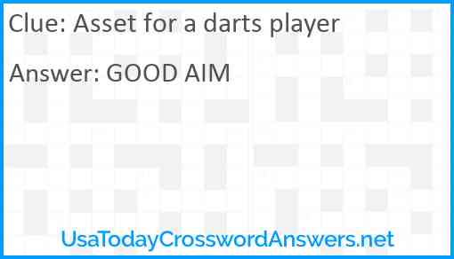 Asset for a darts player Answer