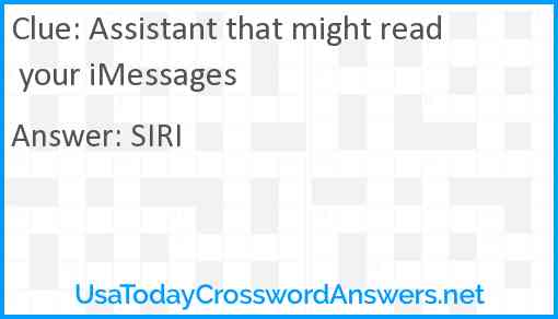 Assistant that might read your iMessages Answer
