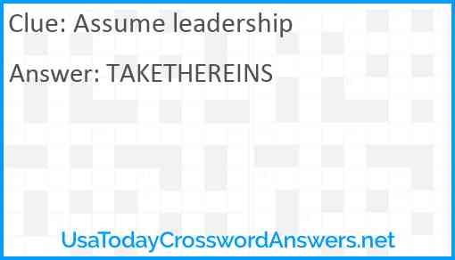 Assume leadership Answer