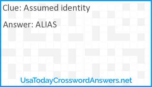 Assumed identity Answer