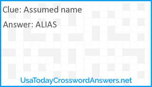 Assumed name Answer