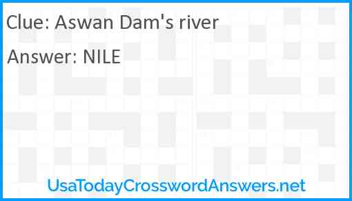 Aswan Dam's river Answer