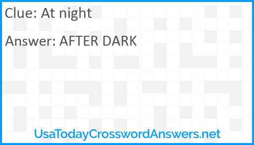 At night Answer