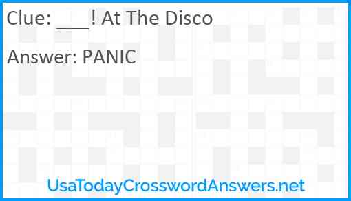 ___! At The Disco Answer