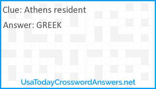 Athens resident Answer
