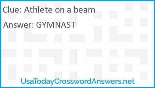 Athlete on a beam Answer