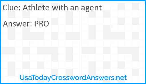 Athlete with an agent Answer