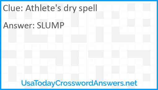 Athlete's dry spell Answer