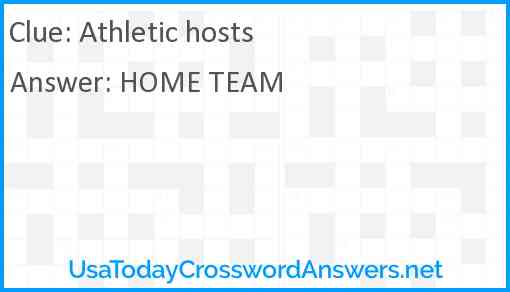 Athletic hosts Answer