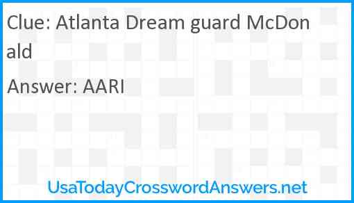 Atlanta Dream guard McDonald Answer