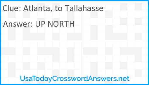 Atlanta, to Tallahasse Answer
