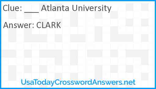 Atlanta university Answer