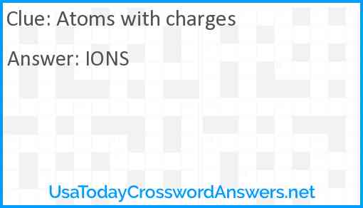 Atoms with charges Answer