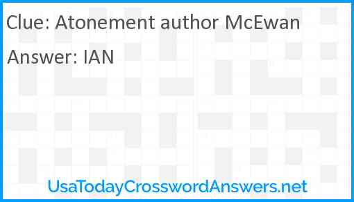 Atonement author McEwan Answer