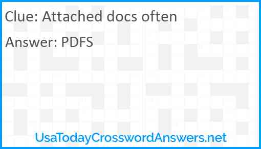 Attached docs often Answer