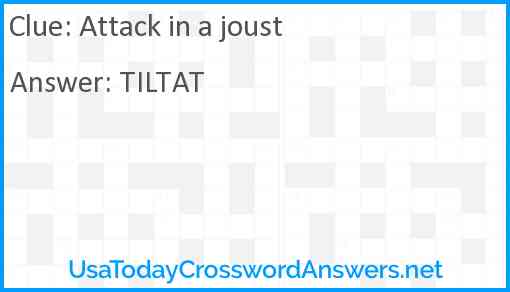 Attack in a joust Answer